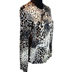Croft &  Barrow Animal Print Cardigan Sweater